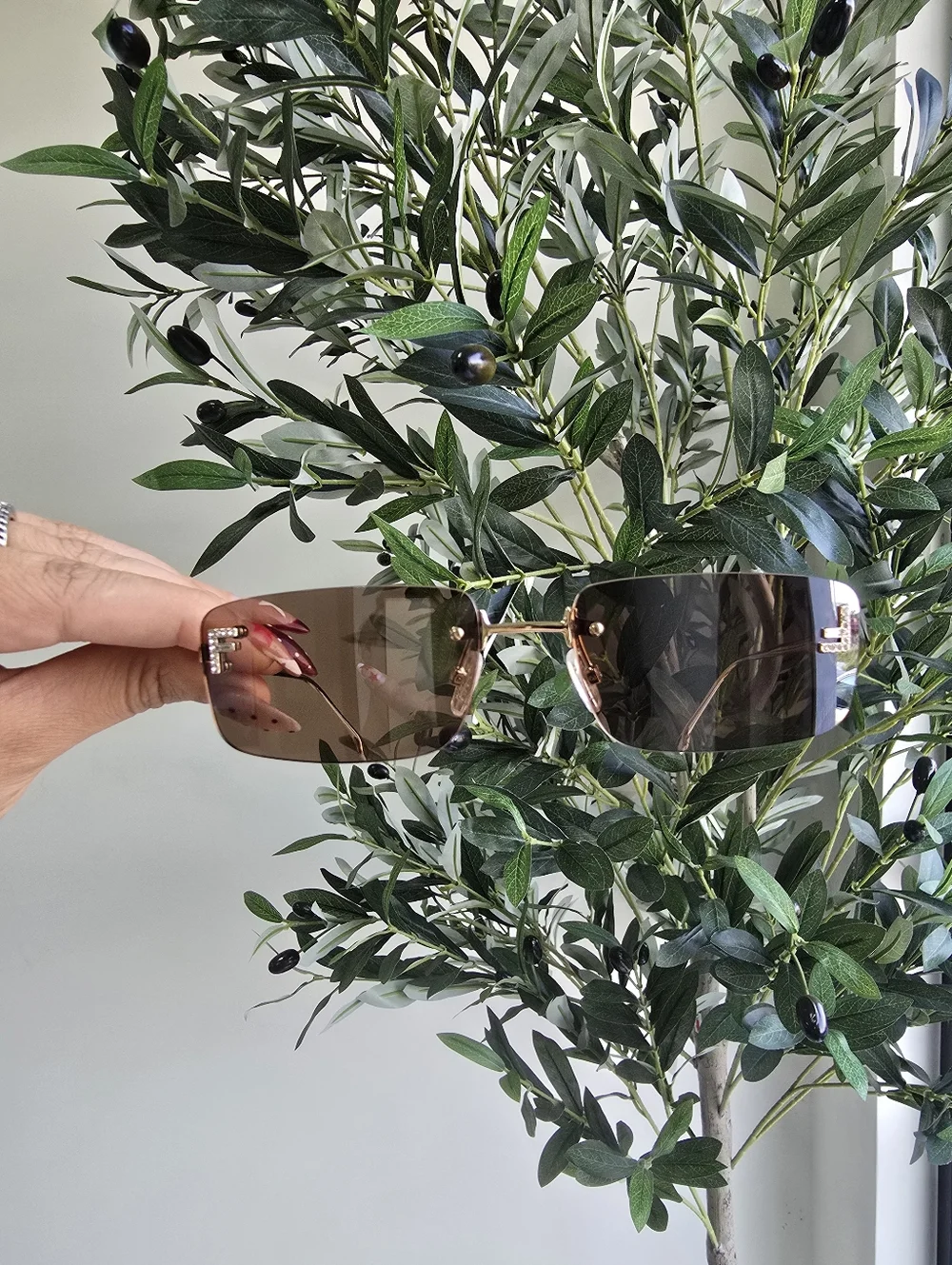 Fendi First Crystal FE 4172us Rectangular Sunglasses - Picture 6 of 12